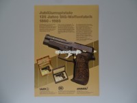 SIG Prospektblatt, Jubiläumspistole P-226 "125 Jahre SIG Waffenfabrik 1860-1985"