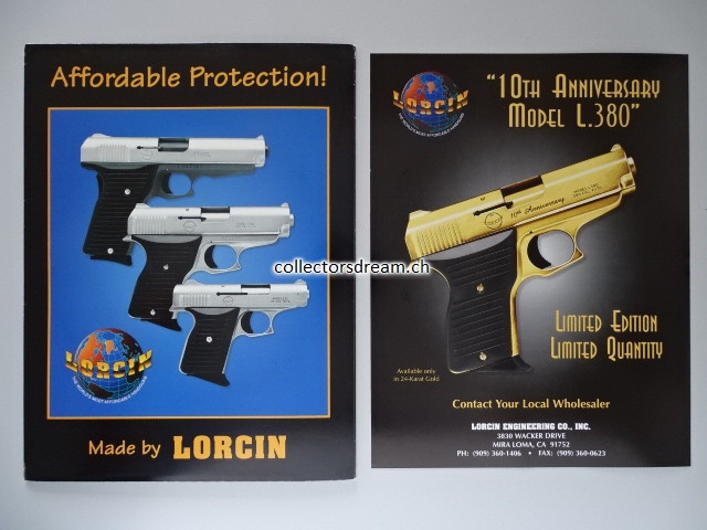 Lorcin Firmen Faltkatalog von 1997