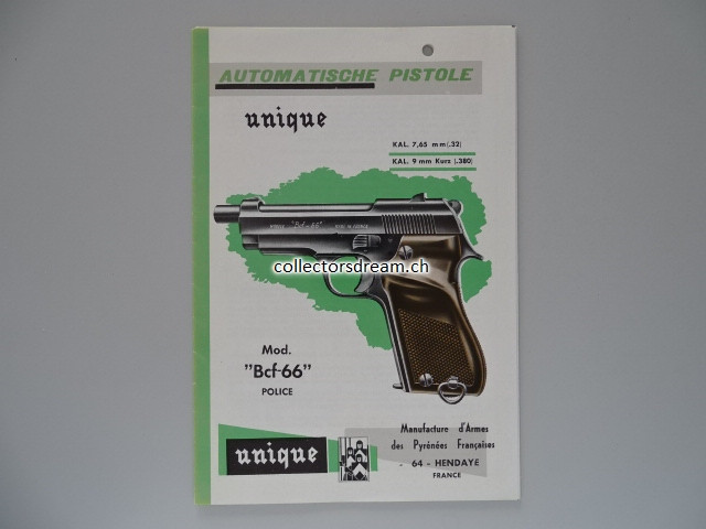 Manual / Anleitung Unique Pistole Mod. Bcf-66 Police