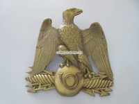 Tschako Messingschild, um 1852, Frankreich, 2. Kaiserreich / Napoleon III