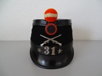 Tschako / Käppi Ordonnanz 1898 Infanterie Bat. 31 Bern