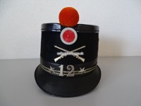 Offiziers Tschako / Käppi Oberleutnant Ordonnanz 1898 Infanterie Bat. 12 Wallis / Valais