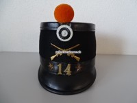 Tschako / Käppi Ordonnanz 1898 Infanterie-Schützen Bat. 14 Freiburg / Fribourg