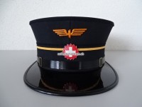 SBB-Dienstmütze , Metallflügelrad und eidg. Kokarde. Uebergangs Version von 1978 bis 1982