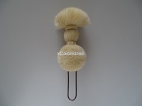 Pompon zu Tschako eidg. Ord. 1852, weiss, sog. " Flammenpompon " Infanterie / Stab