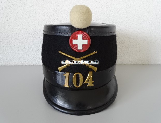 Tschako / Käppi Ordonnanz 1898 Infanterie-Schützen Bat. 104 St. Maurice