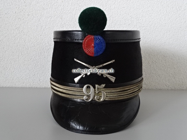 Tschako / Käppi Offizier Hauptmann Ordonnaanz 1898 Infanterie Bat. 95 Ticino