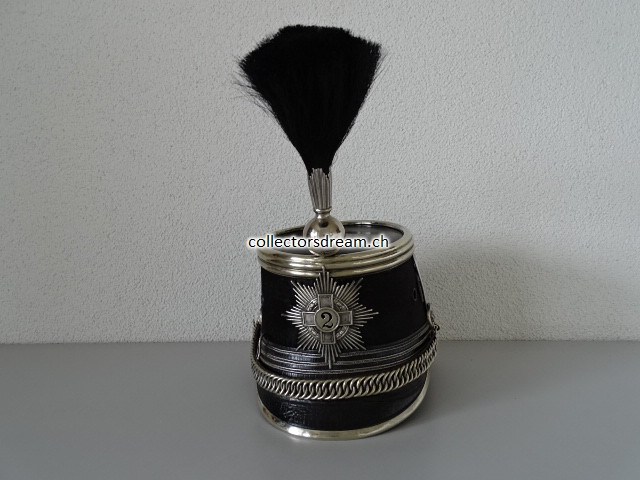 Kavallerie Offiziers Dragoner Käppi / Tschako Hauptmann Ord. 1883/84 Schwadron 2, Ct. Vaud / Waadt