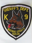 K-9, Bosque County, Sheriff's Dept.
