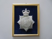 Metall Bobbyhelm Abzeichen, England, Huddersfield Police