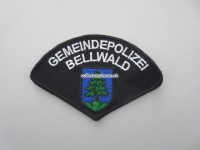 Stoffabzeichen Gemeindepolizei Bellwald / VS   schwarzer Hintergrung