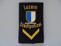 Schulterschlaufe, ehemalige Stapo Luzern, Kpl. gummierte Version, grosser Winkel