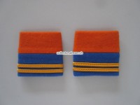 Schulterschlaufen (Achselschlaufen) Paar, Offizier, Oberleutnant, 2-farbig, orange-blau