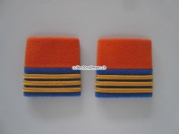 Schulterschlaufen (Achselschlaufen) Paar, Offizier, Hauptmann, 2-farbig, orange-blau