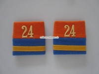 Schulterschlaufen (Achselschlaufen) Paar, Offizier, Major, Bat.24, 2-farbig, orange-blau