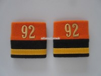 Schulterschlaufen (Achselschlaufen) Paar, Offizier, Major, Bat.92, 2-farbig, orange-schwarz