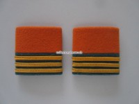 Schulterschlaufen (Achselschlaufen) Paar, Offizier, Hauptmann, 2-farbig, orange-grün