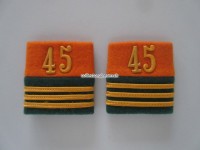 Schulterschlaufen (Achselschlaufen) Paar Offizier Hauptmann Bat. 45, 2-farbig, orange-grün