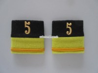 Schulterschlaufen (Achselschlaufen) Paar Offizier Leutnant Bat.5, 2-farbig, schwarz-zitronengelb