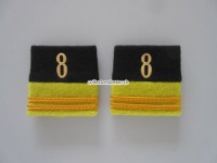 Schulterschlaufen (Achselschlaufen) Paar, Offizier, Oberleutnant, Bat.8, 2-farbig, schwarz-zitronengelb