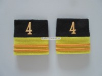Schulterschlaufen / Patten (Achselschlaufen) Paar, Offizier, Oberleutnant, Bat.4, 2-farbig, schwarz-zitronengelb