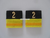 Schulterschlaufen (Achselschlaufen) Paar, Offizier, Major, Bat.2, 2-farbig, schwarz-zitronengelb
