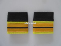 Schulterschlaufen / Patten (Achselschlaufen) Paar, Offizier, Oberstleutnant, 2-farbig, schwarz-zitronengelb