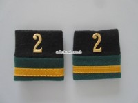 Schulterschlaufen (Achselschlaufen) Paar, Offizier, Major, Bat.2, 2-farbig, schwarz-dunkelgrün