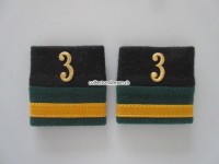 Schulterschlaufen (Achselschlaufen) Paar, Offizier, Major, Bat.3, 2-farbig, schwarz-dunkelgrün