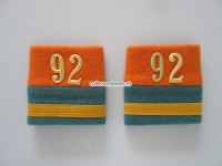 Schulterschlaufen (Achselschlaufen) Paar, Offizier, Major, Bat.92, 2-farbig, orange-hellgrün
