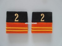 Schulterschlaufen (Achselschlaufen) Paar, Offizier, Oberleutnant, Bat.2, 2-farbig, schwarz-orange
