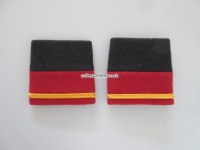 Schulterschlaufen (Achselschlaufen) Paar, Offizier, Leutnant, 2-farbig, schwarz-ziegelrot