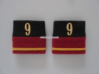 Schulterschlaufen (Achselschlaufen) Paar, Offizier, Leutnant, Bat.9, 2-farbig, schwarz-ziegelrot
