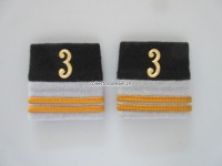 Schulterschlaufen (Achselschlaufen) Paar, Offizier, Oberleutnant, Bat.3, 2-farbig, schwarz-silbergrau