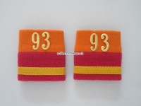 Schulterschlaufen (Achselschlaufen) Paar, Offizier, Major, Bat.93, 2-farbig, orange-karmesinrot
