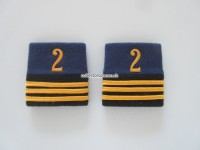 Schulterschlaufen (Achselschlaufen) Paar Offizier Hauptmann Bat.2, 2-farbig dunkelblau-schwarz