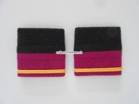 Schulterschlaufen (Achselschlaufen) Paar, Offizier, Leutnant, 2-farbig, schwarz-weinrot