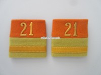 Schulterschlaufen (Achselschlaufen) Paar, Offizier, Major, Bat.21, 2-farbig, orange-senfgelb
