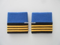 Schulterschlaufen (Achselschlaufen) Paar Offizier Hauptmann 2-farbig hellblau-schwarz