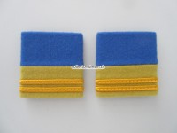 Schulterschlaufen (Achselschlaufen) Paar, Offizier, Oberleutnant, 2-farbig, hellblau-senfgelb