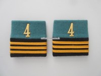 Schulterschlaufen (Achselschlaufen) Paar Offizier Hauptmann Bat.4, 2-farbig hellgrün-schwarz
