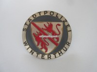 Bobbyhelm und Mützen Metallemblem, Stadtpolizei Winterthur
