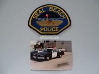 Stoffabzeichen / Streifenwagen Foto, Seal Beach Police, California