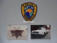 Stoffabzeichen / 2 Streifenwagen Fotos, Farmersville Police, California