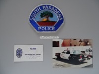 Stoffabzeichen / Streifenwagen Foto / Visitenkarte, South Pasadena Police, California