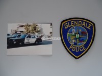 Stoffabzeichen / Streifenwagen Foto, Glendale Police, California