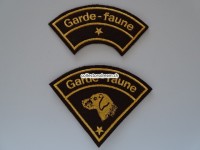 Stoffabzeichen, 2-er Set, Garde-Faune / Wildhüter, 1 Stern / 1 étoile