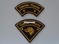 Stoffabzeichen, 2-er Set, Garde-Faune / Wildhüter, 2 Sterne / 2 étoiles