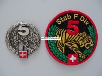 Beret Emblem und Stoffabzeichen / Patch. Felddivision 5