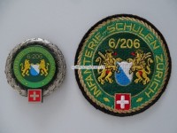Beret Abzeichen / Emblem und Stoffabzeichen / Patch. Infanterie Schulen Zürich 6/206